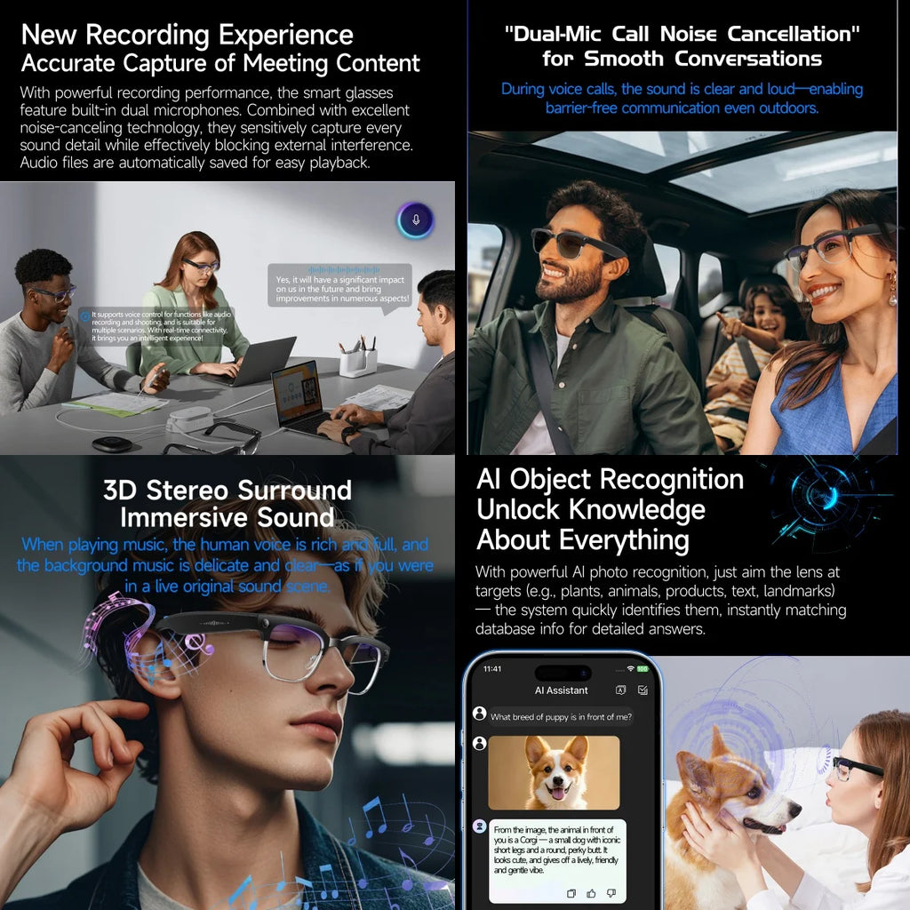 2026 New 8K HD AI Smart Glasses Men Chat GPT 800MP Camera Bluetooth Call AI Translation Voice Assistant Control Sunglasses Wome