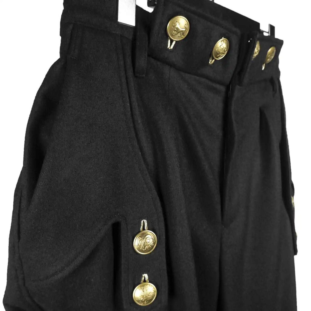 TOP-YAMAMOTO Japanese original design Dark and niche woolen black gold-button loose pants Casual pants
