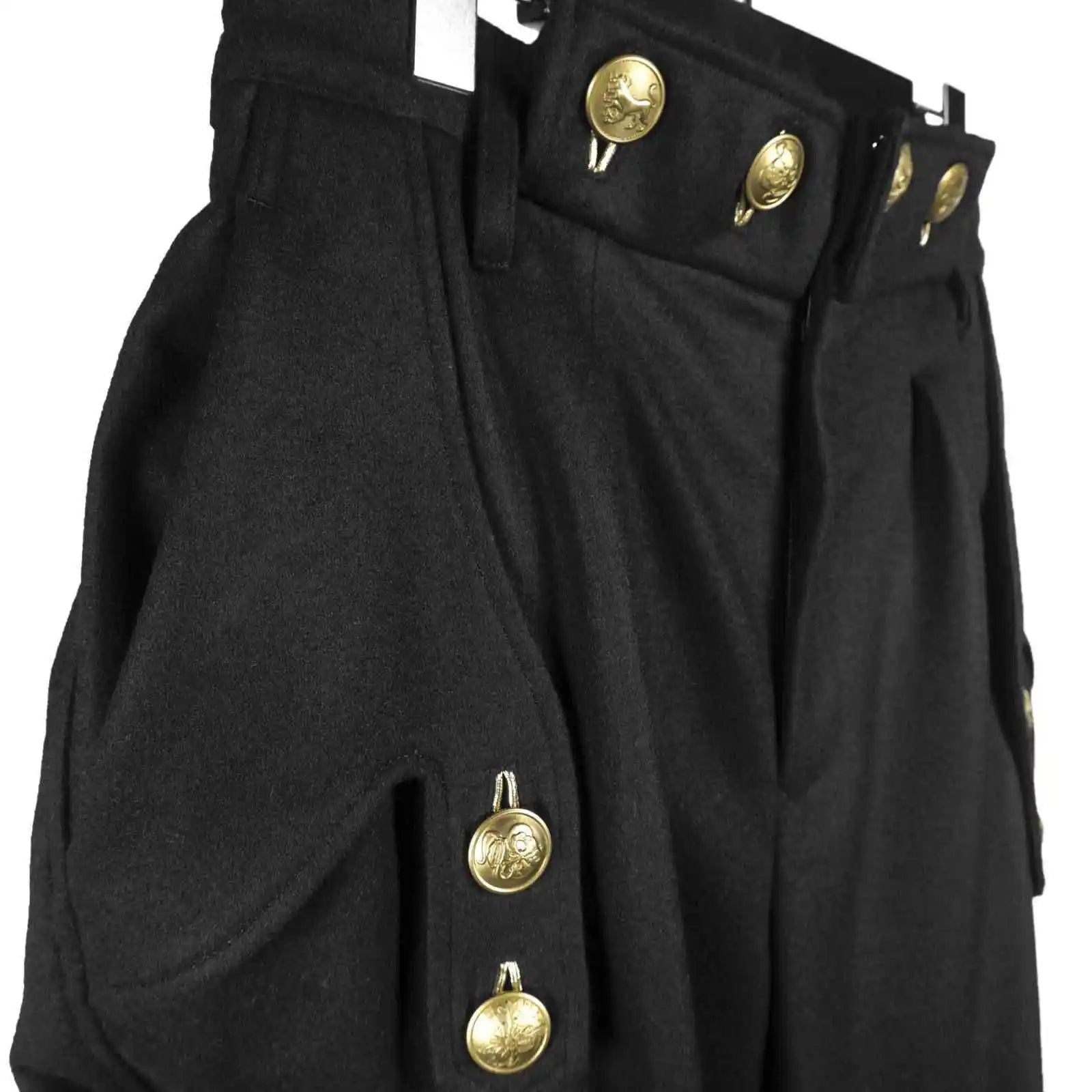 TOP-YAMAMOTO Japanese original design Dark and niche woolen black gold-button loose pants Casual pants