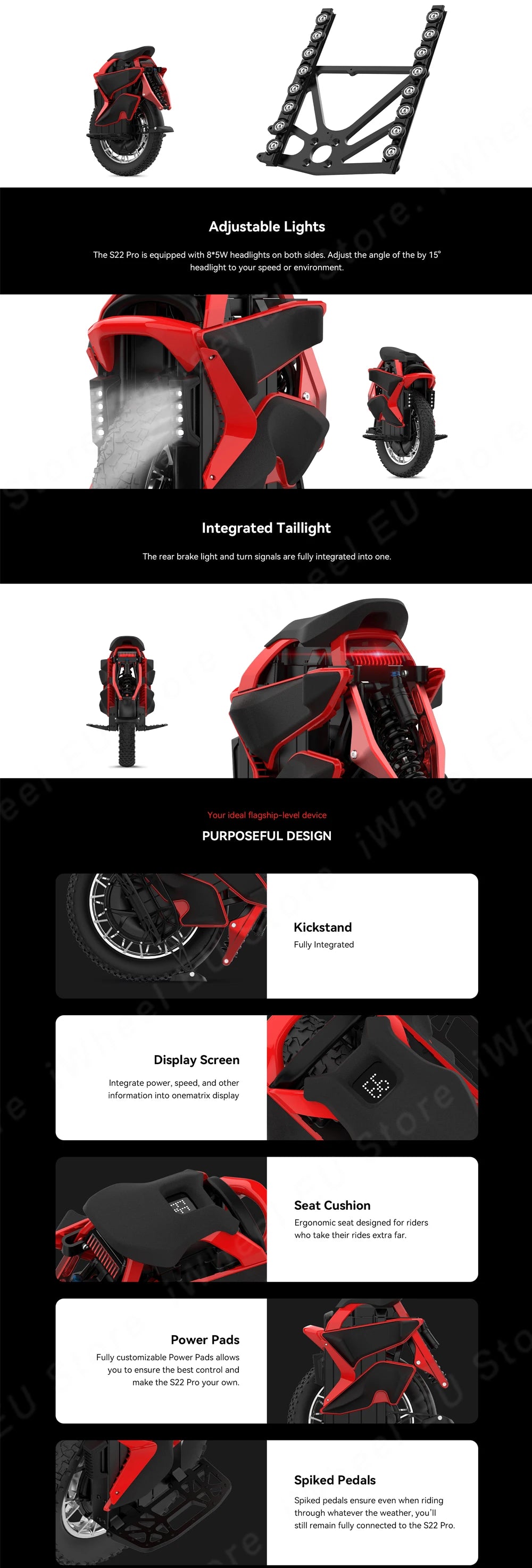 Newest KingSong S22 Pro 126V 2220Wh Electric Unicycle 4000W Motor 20 Inch Off-road Suspension KS S22 Pro Electric Unicycle