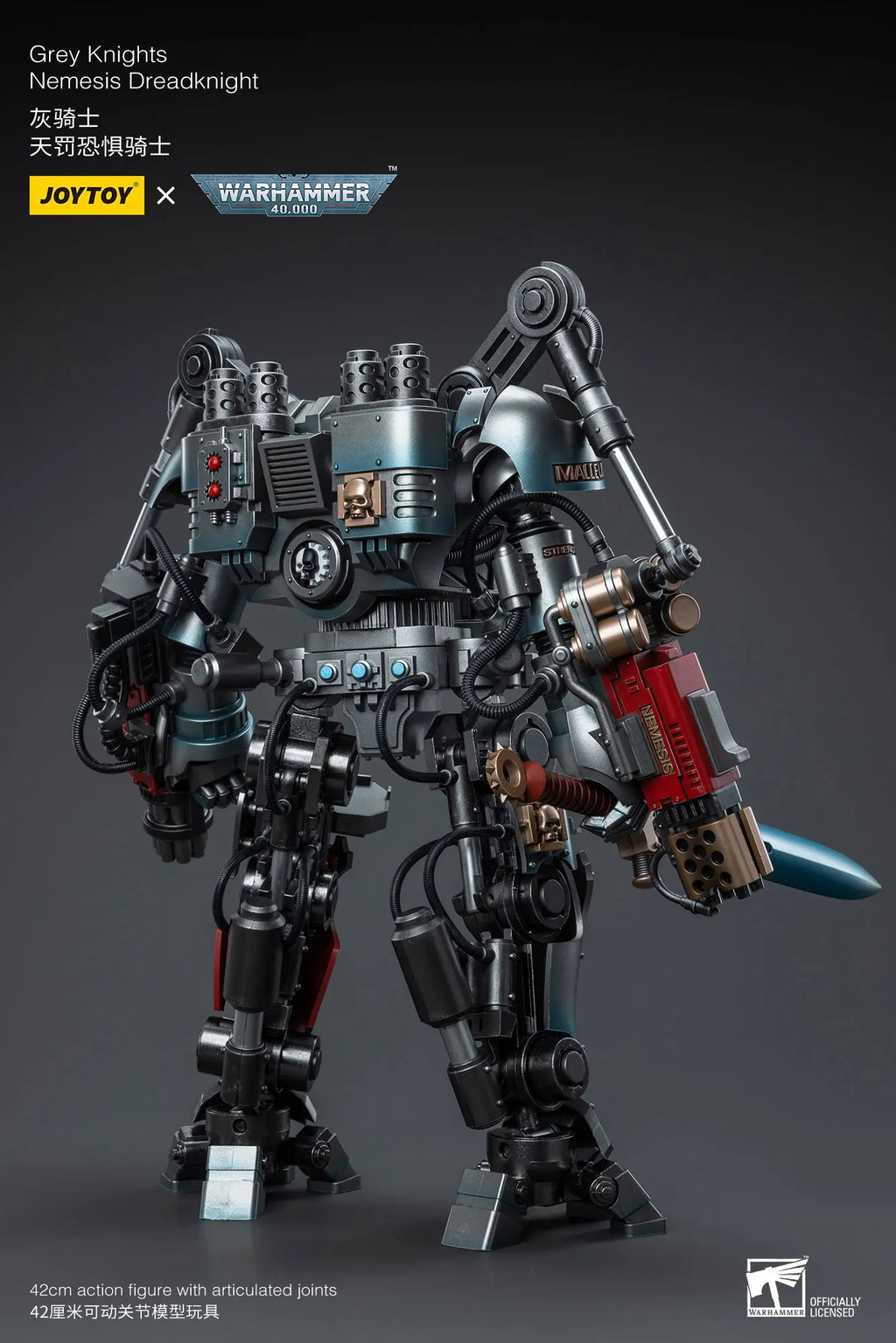 JOYTOY Warhammer40k 1/18 Action Figure Mecha Grey Knight Nemesis Dreadknight Anime Figures Toys Model Gift