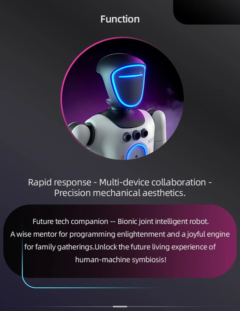 Smart Programming Humanoid Gesture Sensing Remote Control Robot 2.4G Joint Mobility Breathing Light Recording Function RC Robot