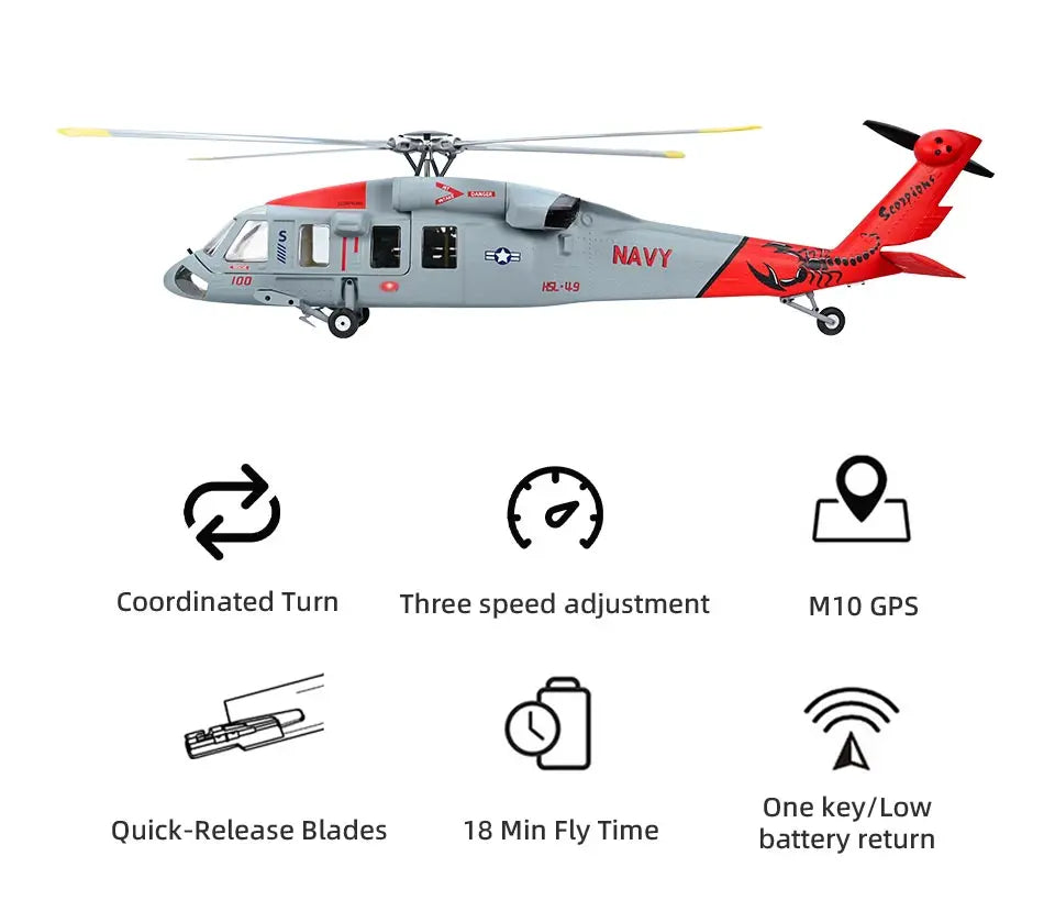 470 Size FLYWING MH-60R Seahawk Scale Helicopter LED Light ACE Flight Control MH60R RC helicopter MH60 Seahawk rc Helicopters