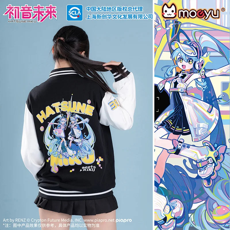 Moeyu Miku Baseball Uniform Jacket for Women Men Coat Cosplay Costume Autumn Jackets Winter Hoody Streetwear