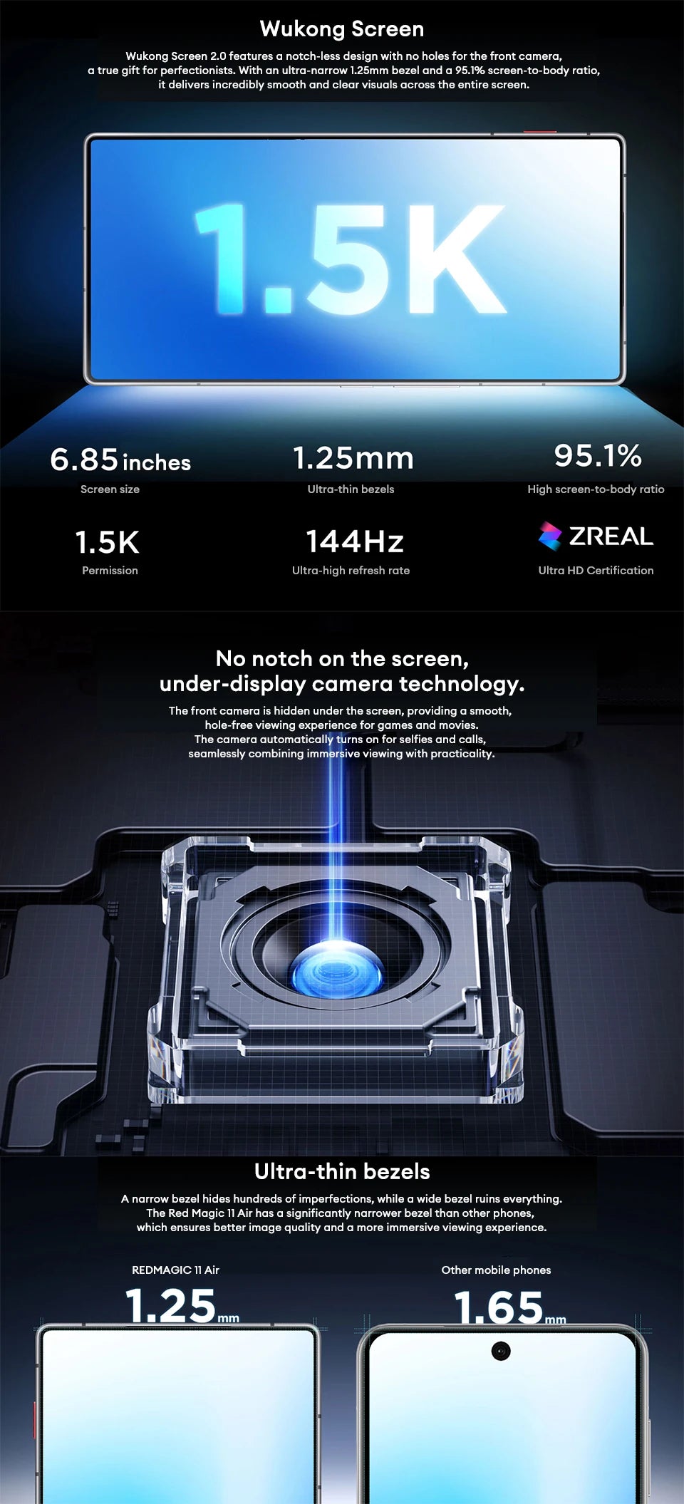 Global Version Redmagic 11 Air Snapdragon 8 Elite 6.85 1.5K Full Screen 2688*1216 144Hz 50MP Hurricane4.0 Active Cooling 7000mAh