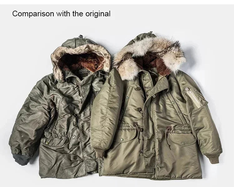 Rugged Bronso Type 2026 N-3 Snorkel Parka Real Fur Collar Heavy Duty Long Bomber Jacket N3B 2026ss design