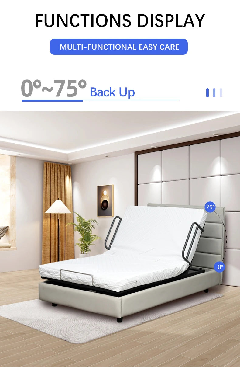 Quiet And Comfortable Electric Intelligent Adjustable Bed, Provide Comfortable Sleep Guarantee For People Who Often Stay Up Late