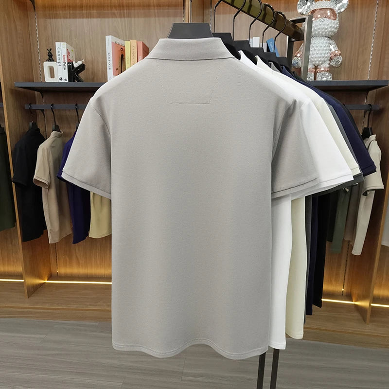 Designer luxury brand short sleeve polo shirt men summer trend striped hot selling Paul embroidery business casual golf T-shirt