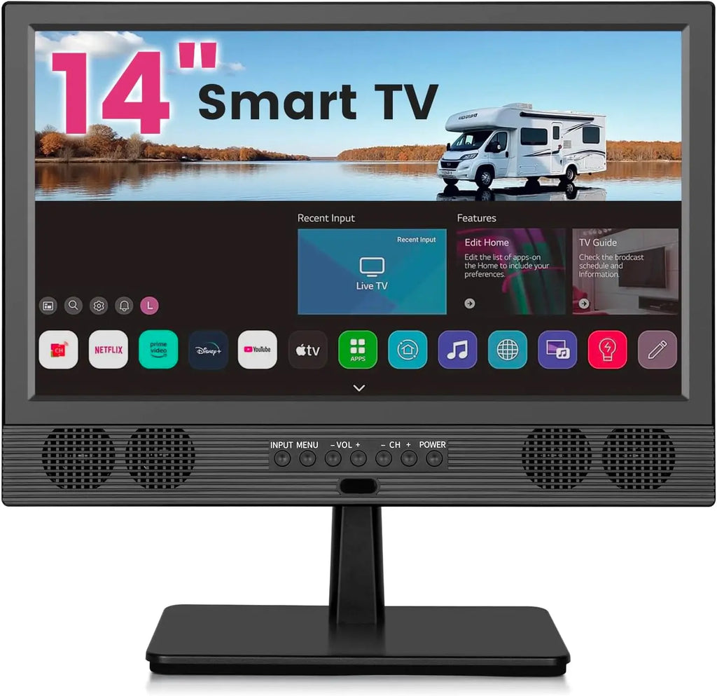 14 Inch Small Smart TV HD LED, Small Portable Smart TV with Built-in APP, Digital ATSC Tuner,HDMI/USB/AV Inputs, Small Smart
