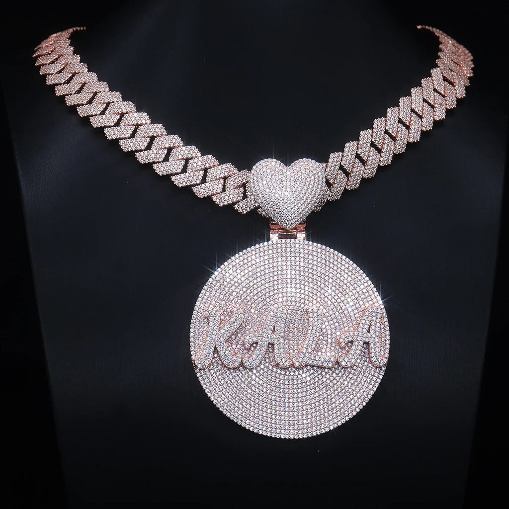 Provence Fashion Miami Rock Custom Pendant S925 Hip Hop Pendant for Men Moissanite Round Shape Pendants