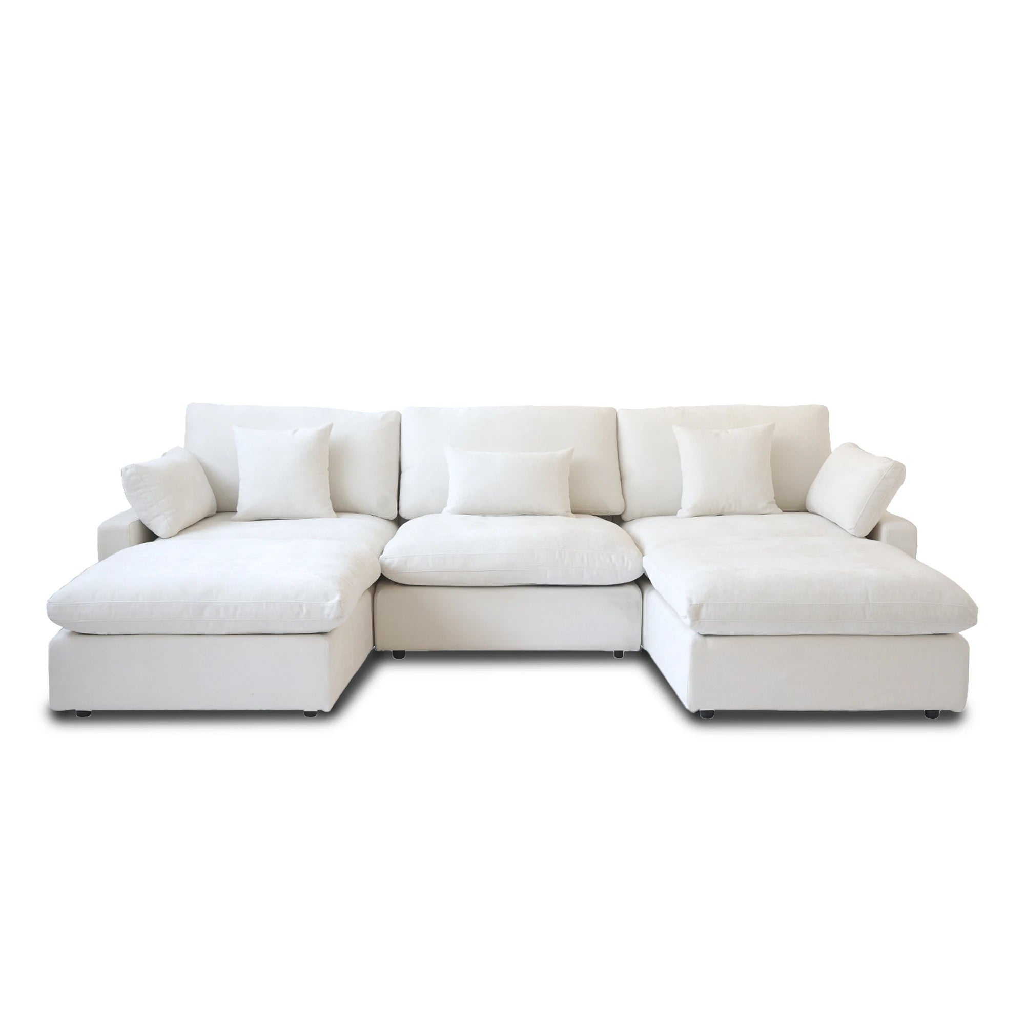 Comfy Cloud Couch 120''  Modern Sectional Sofa for Living Room Down Filled Couch with Ottoman U Shaped 5 Seater Convertible Sofa