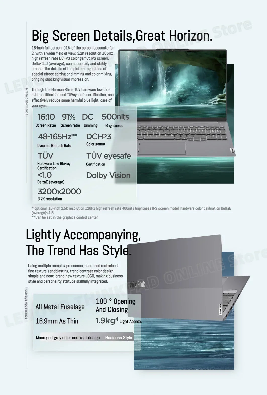 Lenovo ThinkBook 16+ Laptop U5 225H/U7 255H/U9 285H 32G+1TB 16'' 3.2K 165Hz