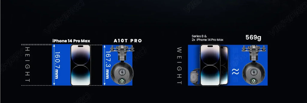 AI Tracking A10T Dual Sensor Gimbal Camera 10x Light Weight Drones Accessories