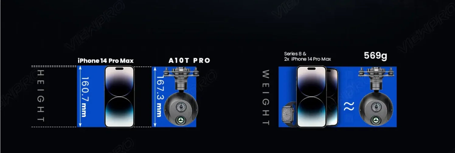 AI Tracking A10T Dual Sensor Gimbal Camera 10x Light Weight Drones Accessories