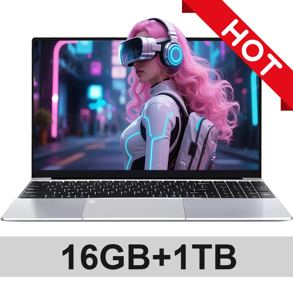 15.6 inch Intel Notebook PC Ultra Slim Laptop Intel Core i3 6100U 16GB RAM 1TB 2TB SSD Office Study Computer PC Windows 11 Pro