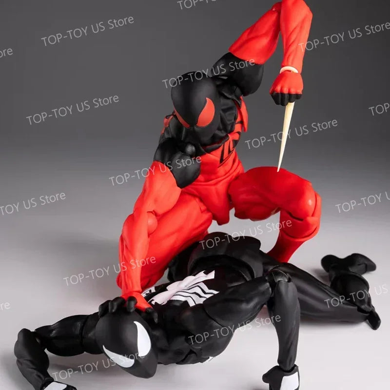 In Stock: Mess Toys Spider-Man Symbiote Suit & Scarlet Spider Anime Action Figures - Collectible Gift Set