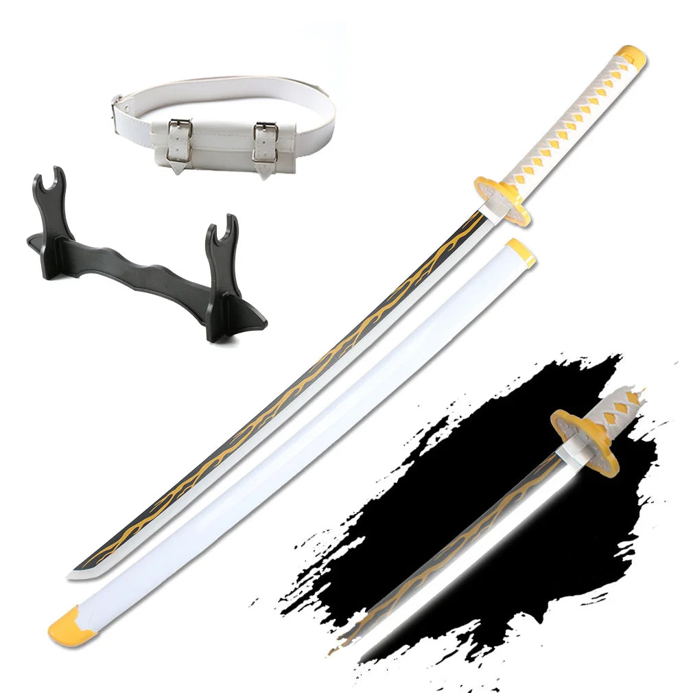 41″ LED Light Up  Sword Katana Japanese Anime Cosplay Samurai Swords Tanjiro Nichirin Sword withholder And Belt