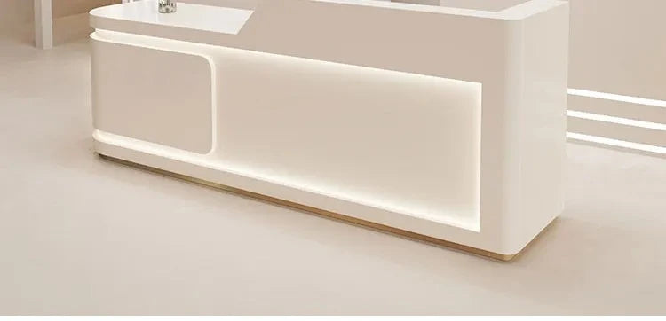 Nordic Cream Style Reception Desks French Clothing Store Beauty Salon Cashier Desk Training Institution Office Furniture FYRD