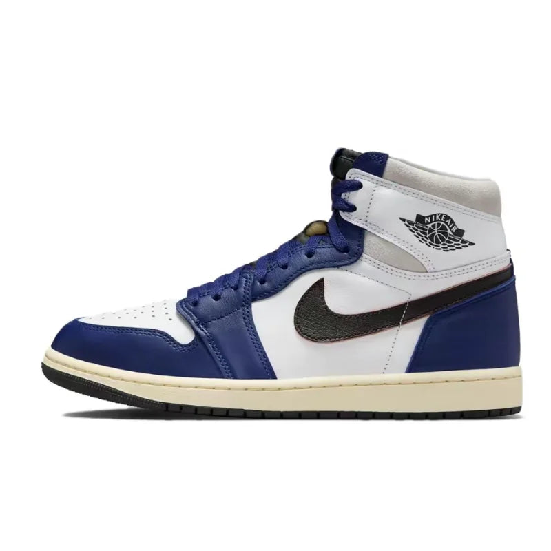 Nike Jordan Air Jordan 1 Durable Breathable Lightweight Mid-Top Premium Versatile Casual Basketball Shoes Men's DZ5485-100