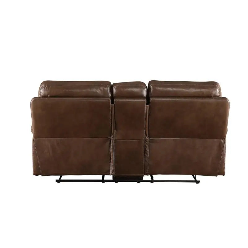 Brown Leather GEL Match Recliner Loveseat - Cozy 2-Seater Sofa for Living Room, Stylish and Comfortable Seating Solution
