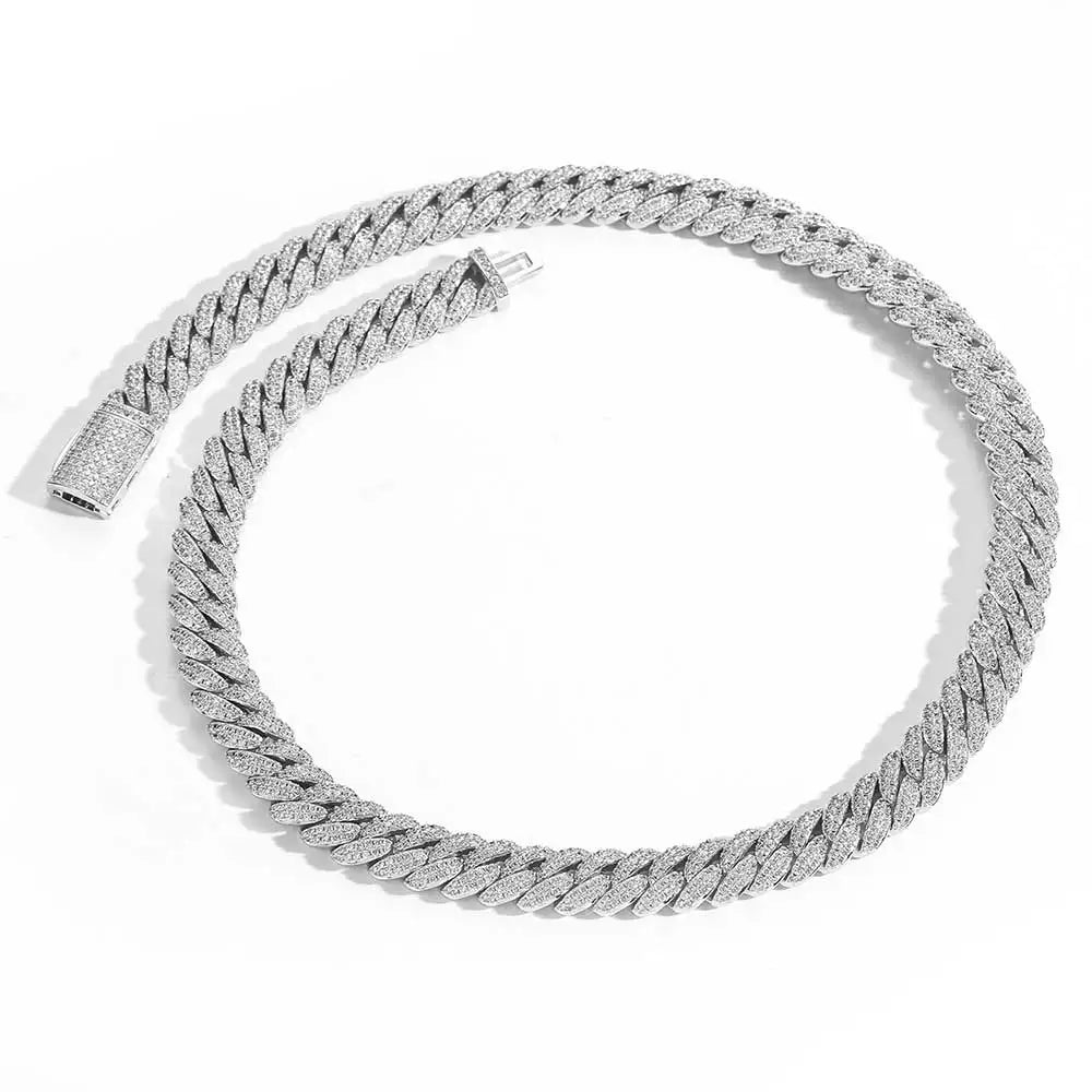 10mm Hip Hop Cubic Zircon CZ Iced Out Bubbles Cuban Link Chain Necklace For Men Women Jewelry Birthday Gift