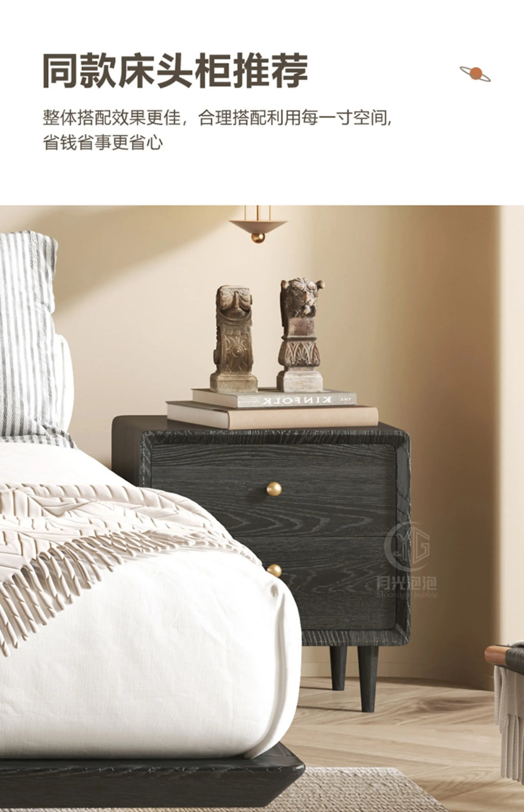 European Style Simple Bed Frame Double Storage Headboard Queen Bed Frame Full Size Nightstands Cama Moderno Lujo Home Furniture
