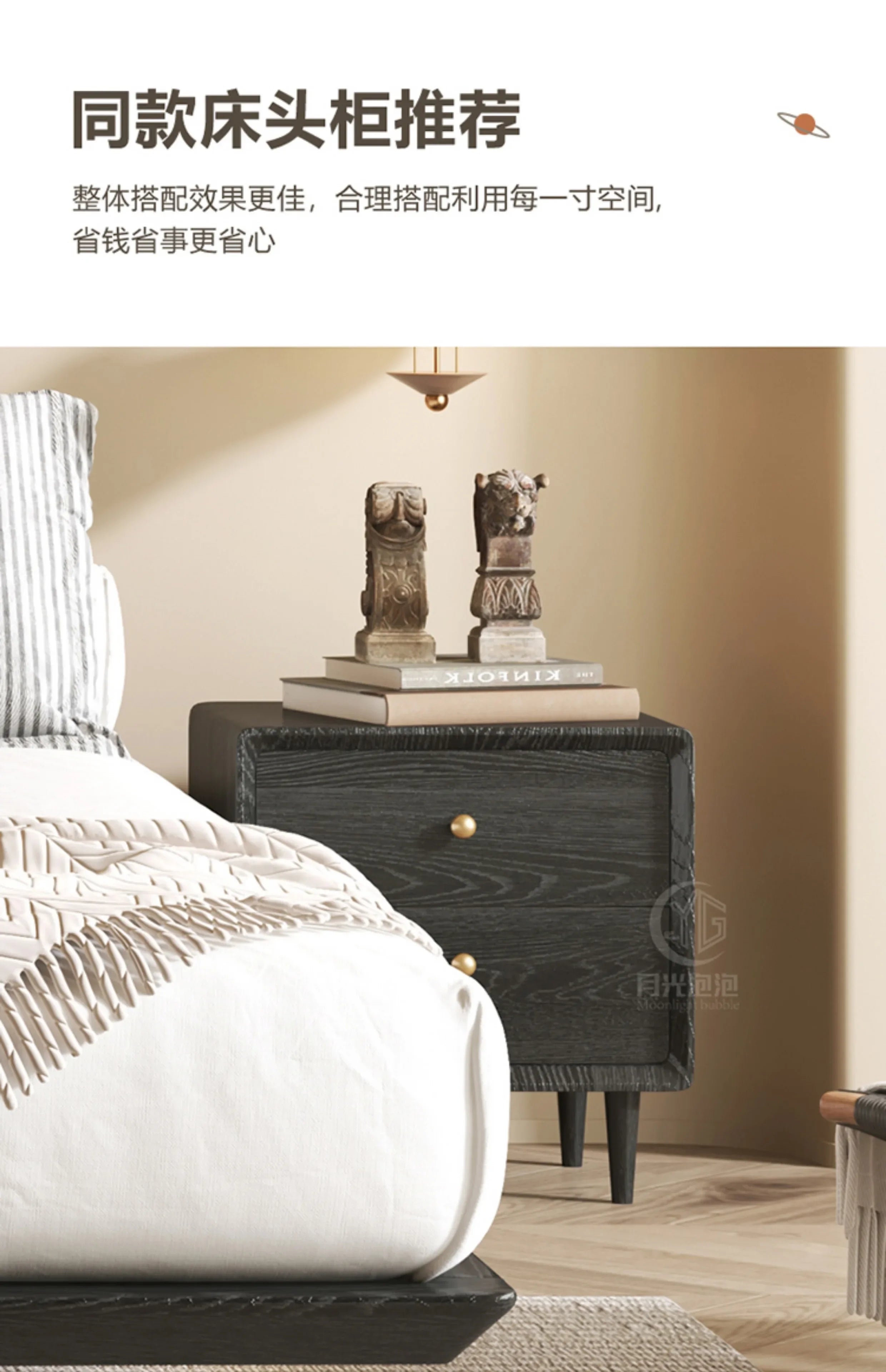 European Style Simple Bed Frame Double Storage Headboard Queen Bed Frame Full Size Nightstands Cama Moderno Lujo Home Furniture