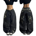 2025 American Fashion Trend Super Character Printed Baggy Jeans Men Y2K Street Harajuku Retro Popular High Waist Wide Leg Pants