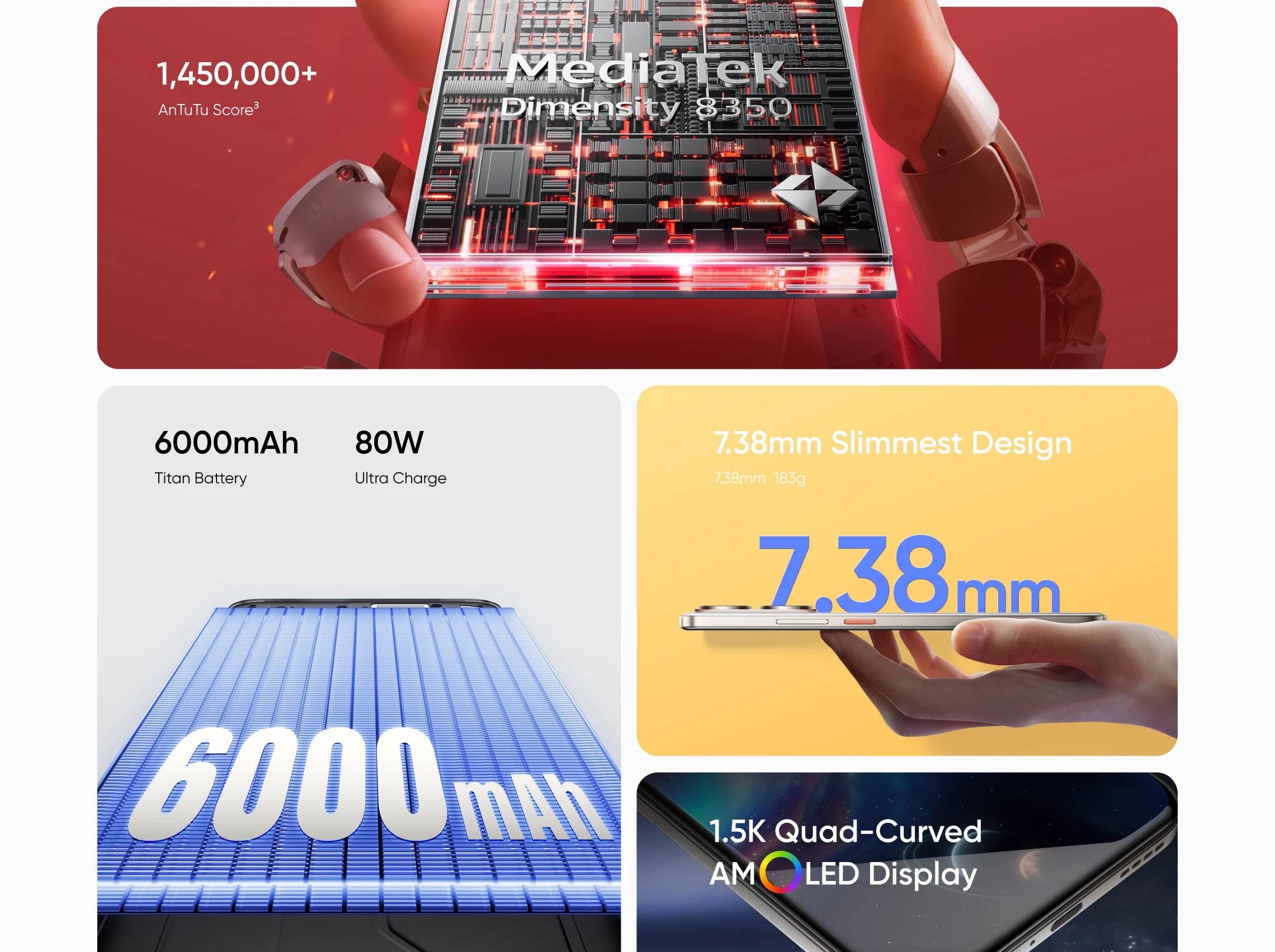 [Russian Version] realme P3 Ultra 5G Smartphone Dimensity 8350 Ultra 5G Chipset Sony 50MP OIS Camera 6000mAh Battery 80W Charge