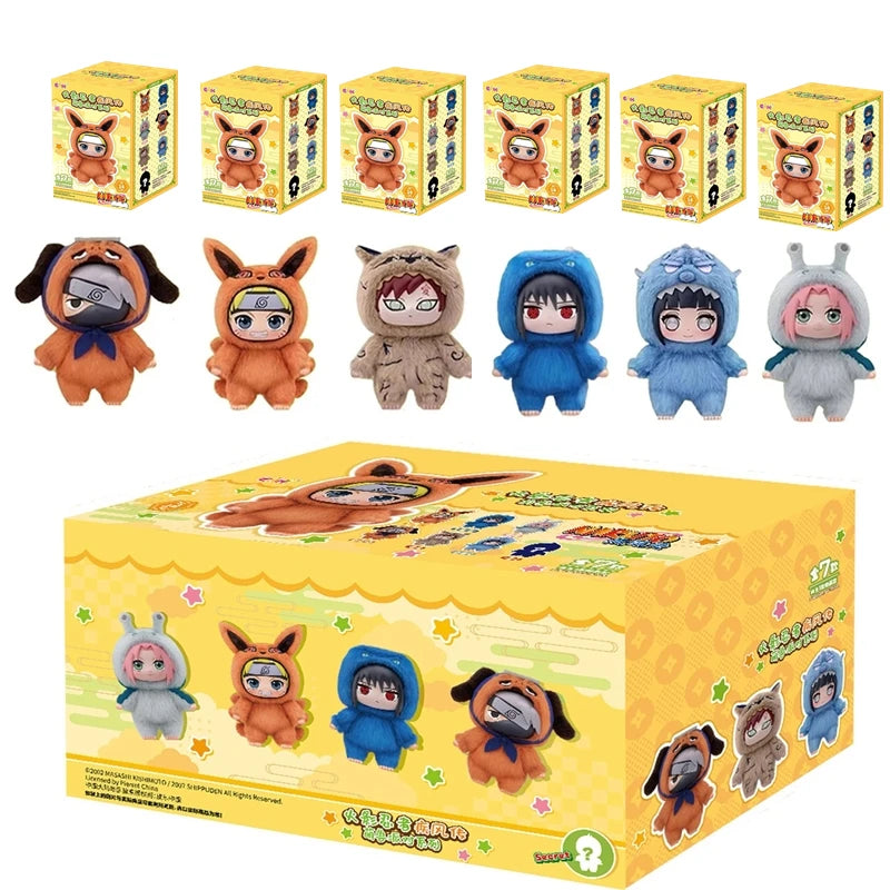 New Naruto action figure blind box Shippuden Beast Party series plush vinyl doll cute handmade custom gift ornaments