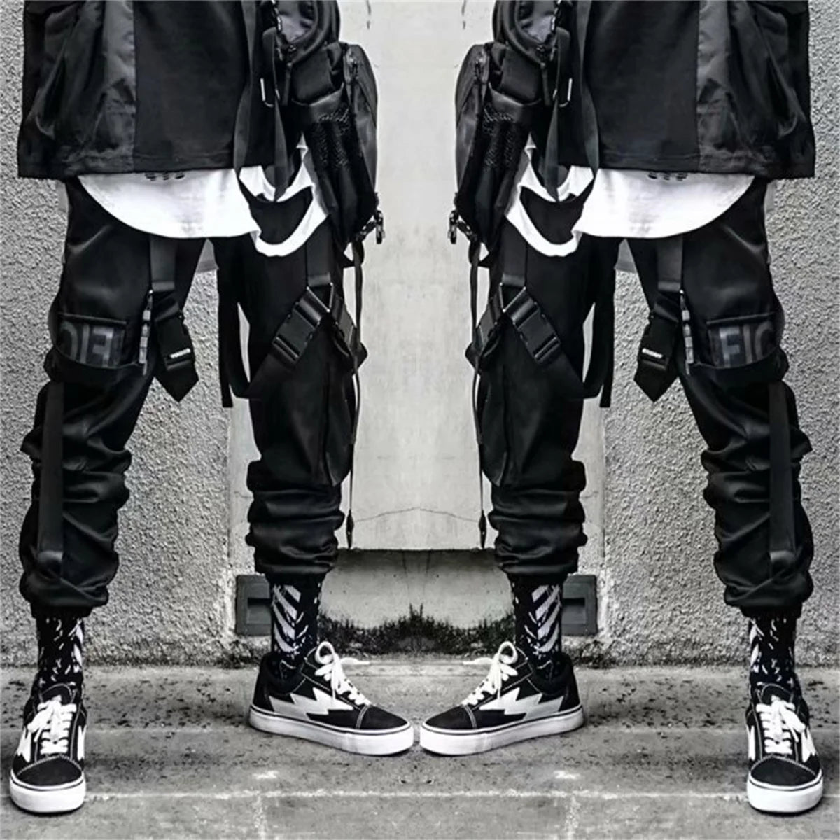 Techwear Cargo Pants Men Y2k Clothes Gothic Punk Harajuku Anime Streetwear Joggers Men's Pants Military Casual Harem Pants