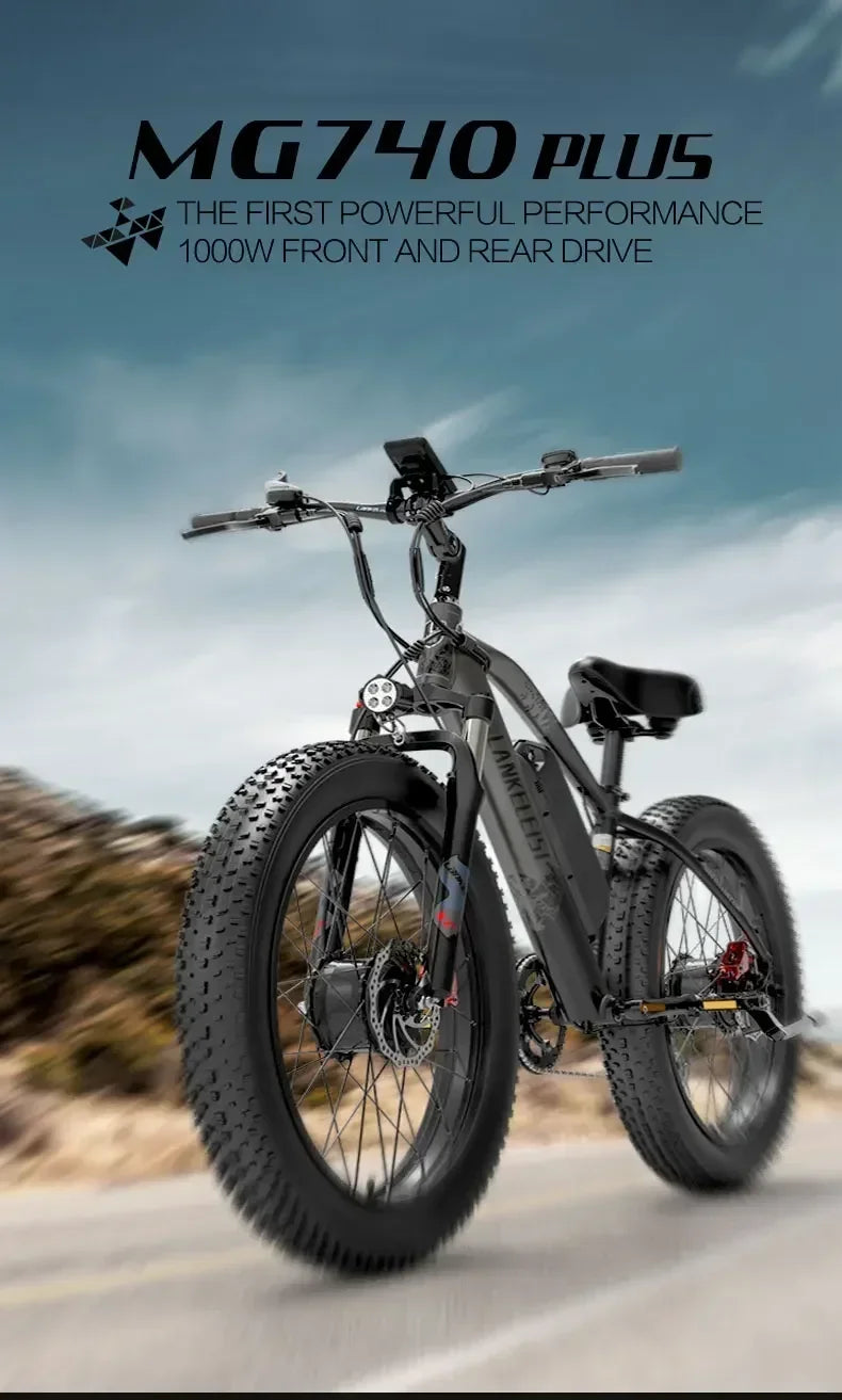 all-terrain Electric Bike adult auxiliary Electric Bicycle 2000W motor 48V 20AH battery 26*4.0 fat tire mountain E-Bike 52KM/H