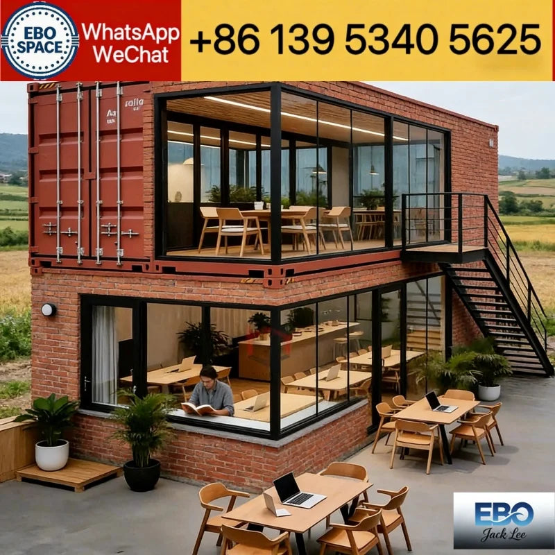 Double-Wing Folding Expandable Home, Multi-Size Modular Container House, Suitable for Shops, Cafes, Offices, and Homes
