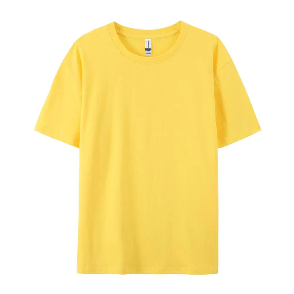 100% Cotton Solid Color T-Shirts Men Woman Short Sleeve Fashion Brand Trend Casual Soft Clothing Tees Breathable Summer Tops