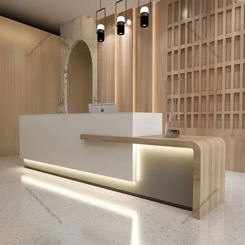Italian Style Clothing Shop Reception Desks Hotel Luxury Beauty Salon Reception Desks Simplicity Office Furniture Recepce HBRD