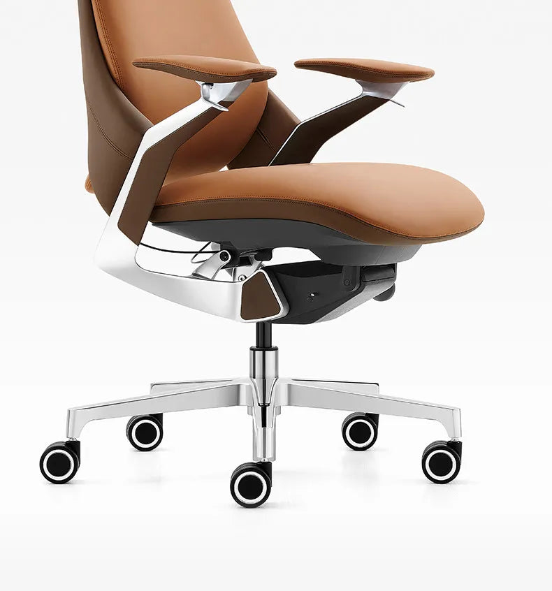Computer Relaxing Office Chair Ergonomic Mobile Wheels Leather Office Chair Backrest Modern Sillas De Oficina Library Furniture