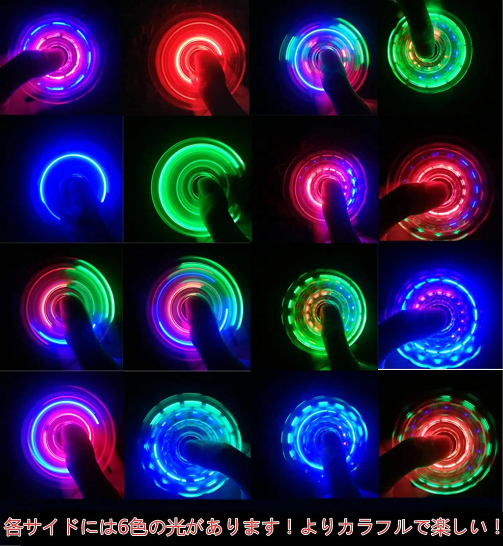 Glow in Dark LED Light Fidget Spinner Finger Toy Hand Spinner Stress Reduction and Anxiety Relief for Children
