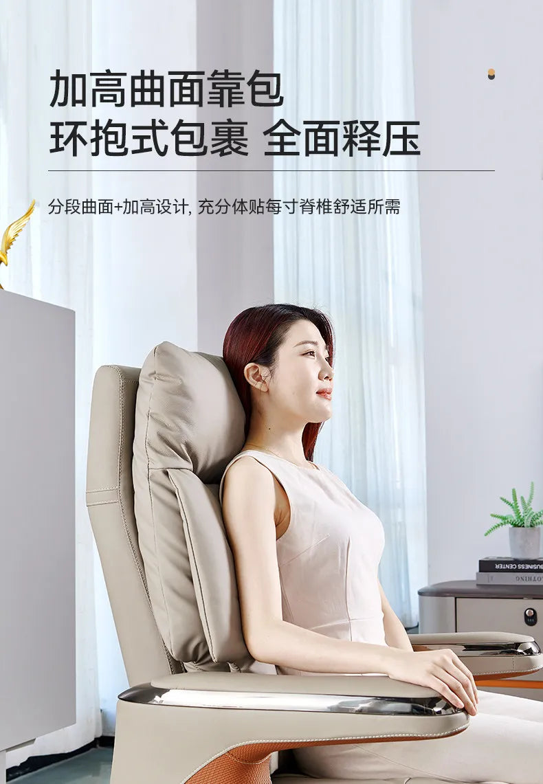 Luxury Electric Massage Executive Chair - Ergonomic Genuine Leather Gaming Office Desk Chair with Premium Design Furniture JT40