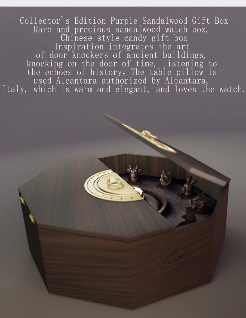 Haofa 2000 Center Tourbillon Movement Man Watch Luxury Sapphire Zodiac Tourbillon Mechanical Mens Watches Limited Edition
