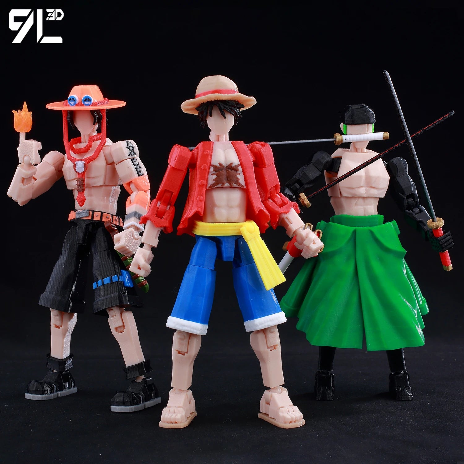 9L3D Printed Anime One Piece Naruto Demon Slayer Dummy13 Lucky T13 Movable Shapeshift Action Figures Mannequin Toys Collectors