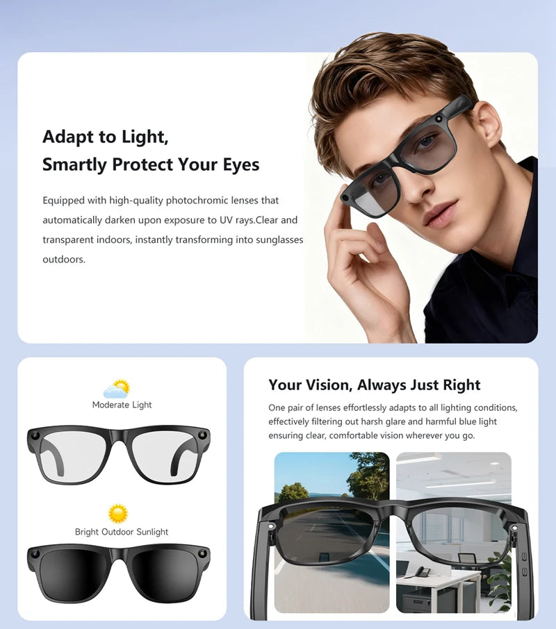 AI Smart 8K Glasses Chat Gpt Bluetooth Touch Sport Sunglasses 100mp Camera Bluetooth Calling Music Player For Men Women 2026 New