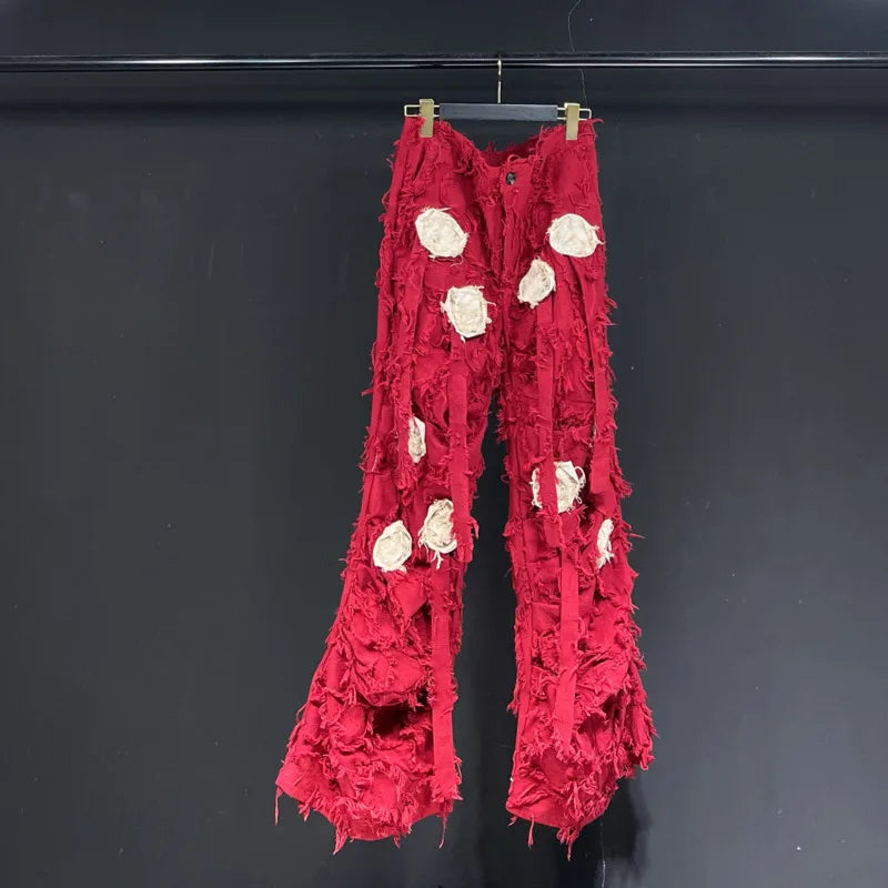 HKSH Original Niche Design Spring Summer Men Floral Casual Pants Simple Light Luxury Waste Land Women Chic Ins Punk Vibe HK22699