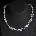 Hiphop 8.5mm Iced Moissanite Heart Infinity Chain Necklace for Men Rock Jewelry Bling Diamond Link Necklaces Plated Rhodium