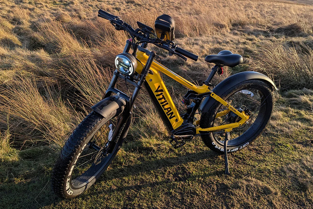 Vitilan T7PRO Full Suspension Mountain E-bike for Adults 1600W Peak Brushless Motor 35mph 52V20Ah E-Bike 90 Nm Electric Bike