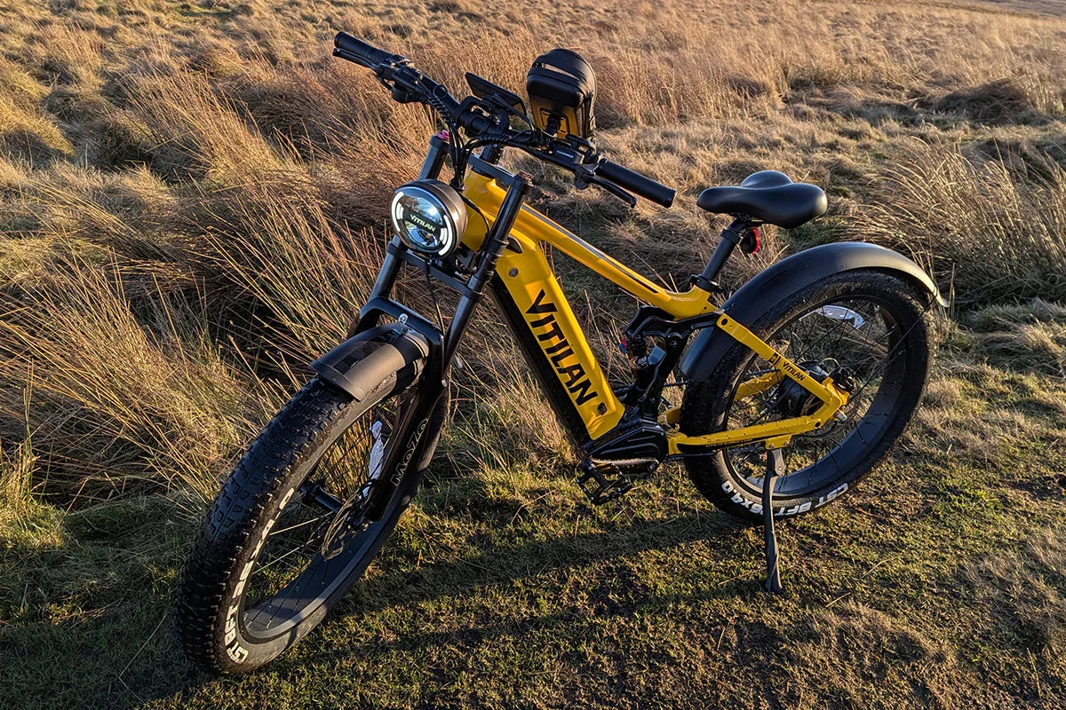 Vitilan T7PRO Full Suspension Mountain E-bike for Adults 1600W Peak Brushless Motor 35mph 52V20Ah E-Bike 90 Nm Electric Bike