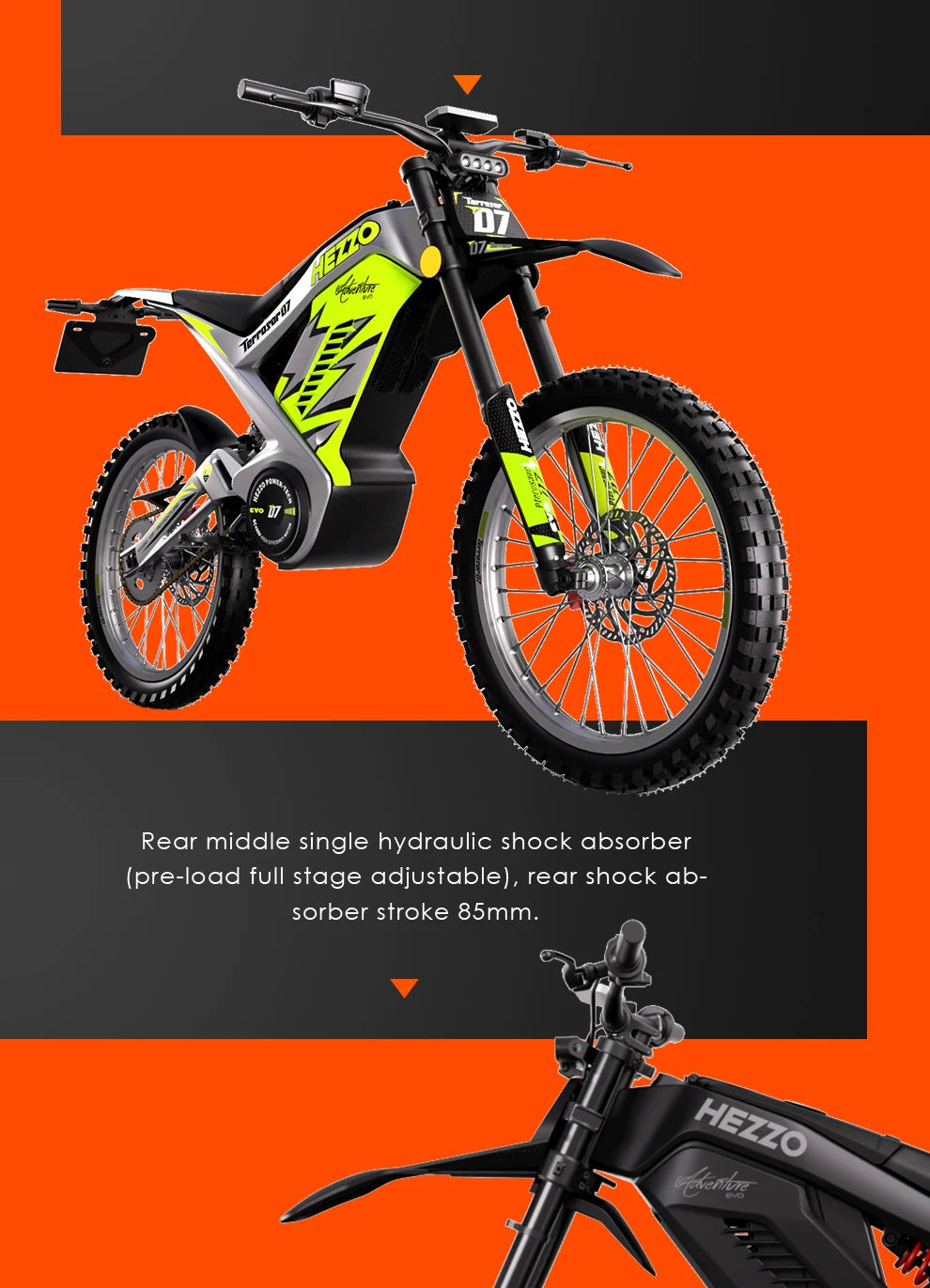 EEC D7 Bike Electric Motorcycle 8000w 389N.m 100KM/h 72V 35AH Electric Enduro Ebike Electric Scooter Motorcycle