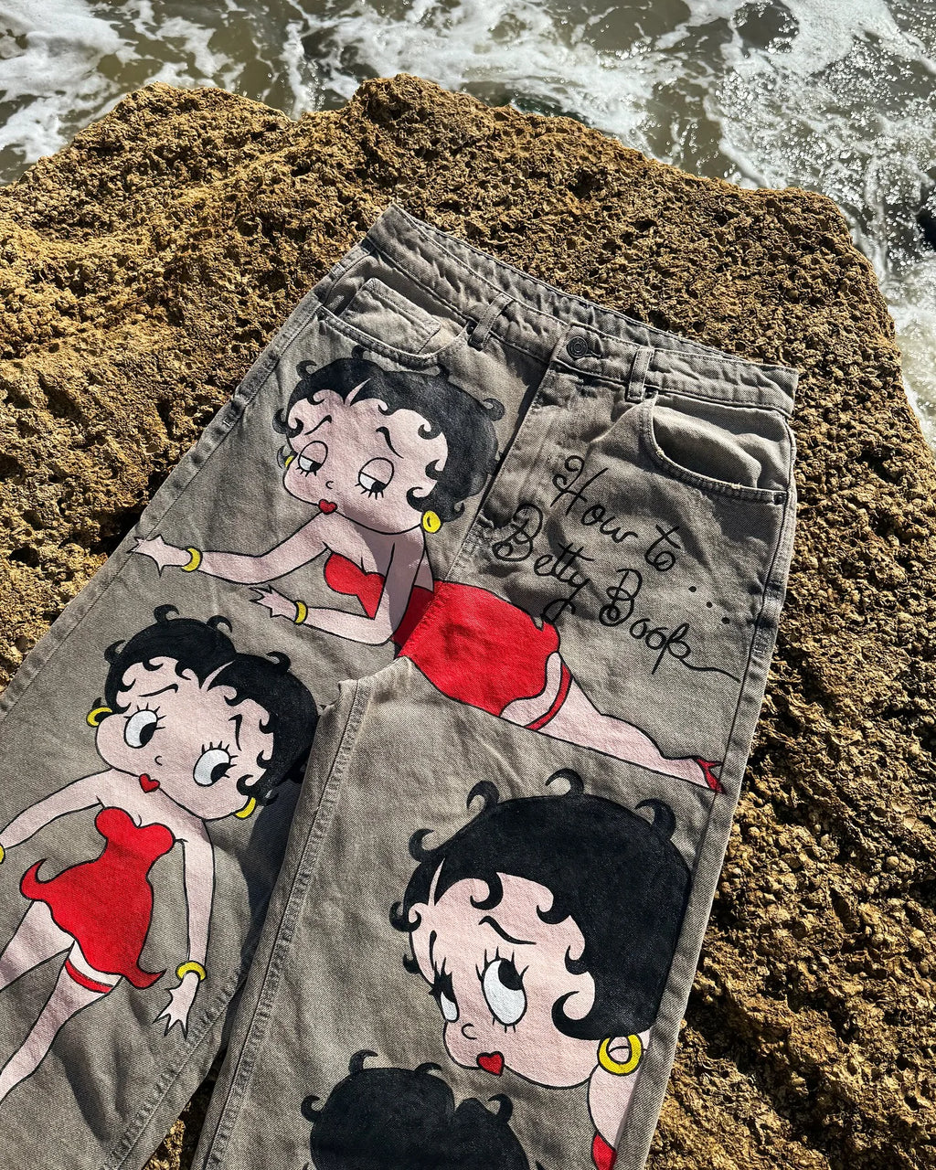 Harajuku Gothic Grey Girl Spider Print Baggy Jeans Jeans Vintage Streetwear Y2K Pants Mens High Waist Wide Leg Trousers