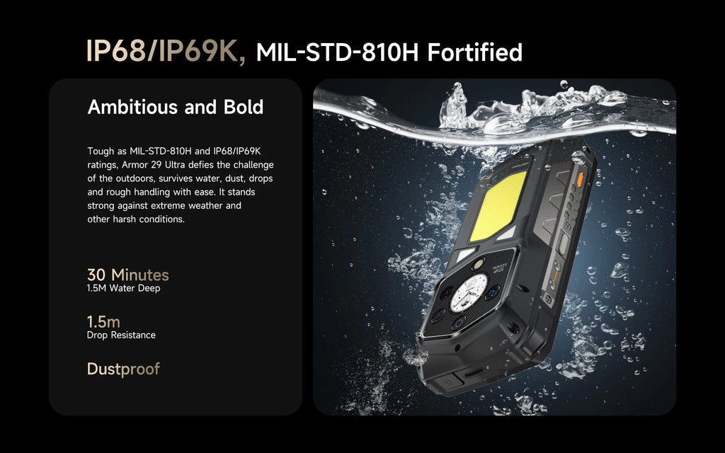 World Premiere Ulefone Armor 29 Ultra 5G AI Rugged Phone Dual Screen Dimensity 9300+21200mAh 120Hz 1TB ROM 64MP, NFC, Android 15