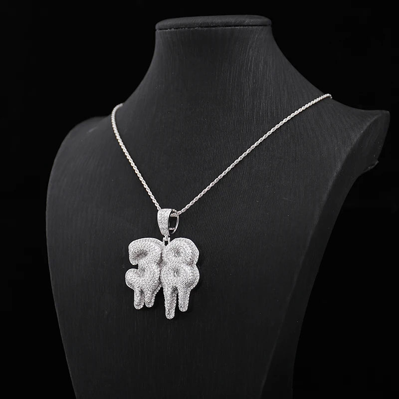 Provence 3D Hip-Hop Logo Pendant DEF/VS lab diamonds White Gold Streetwear Rapper Jewelry DIY Number Pendant Personalized Custom