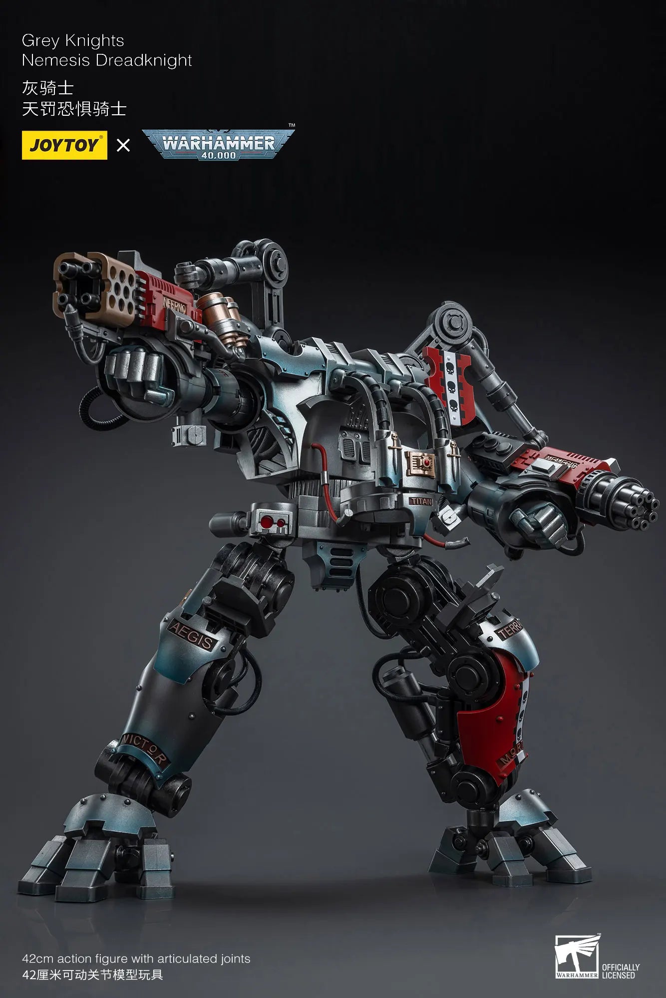 JOYTOY Warhammer40k 1/18 Action Figure Mecha Grey Knight Nemesis Dreadknight Anime Figures Toys Model Gift